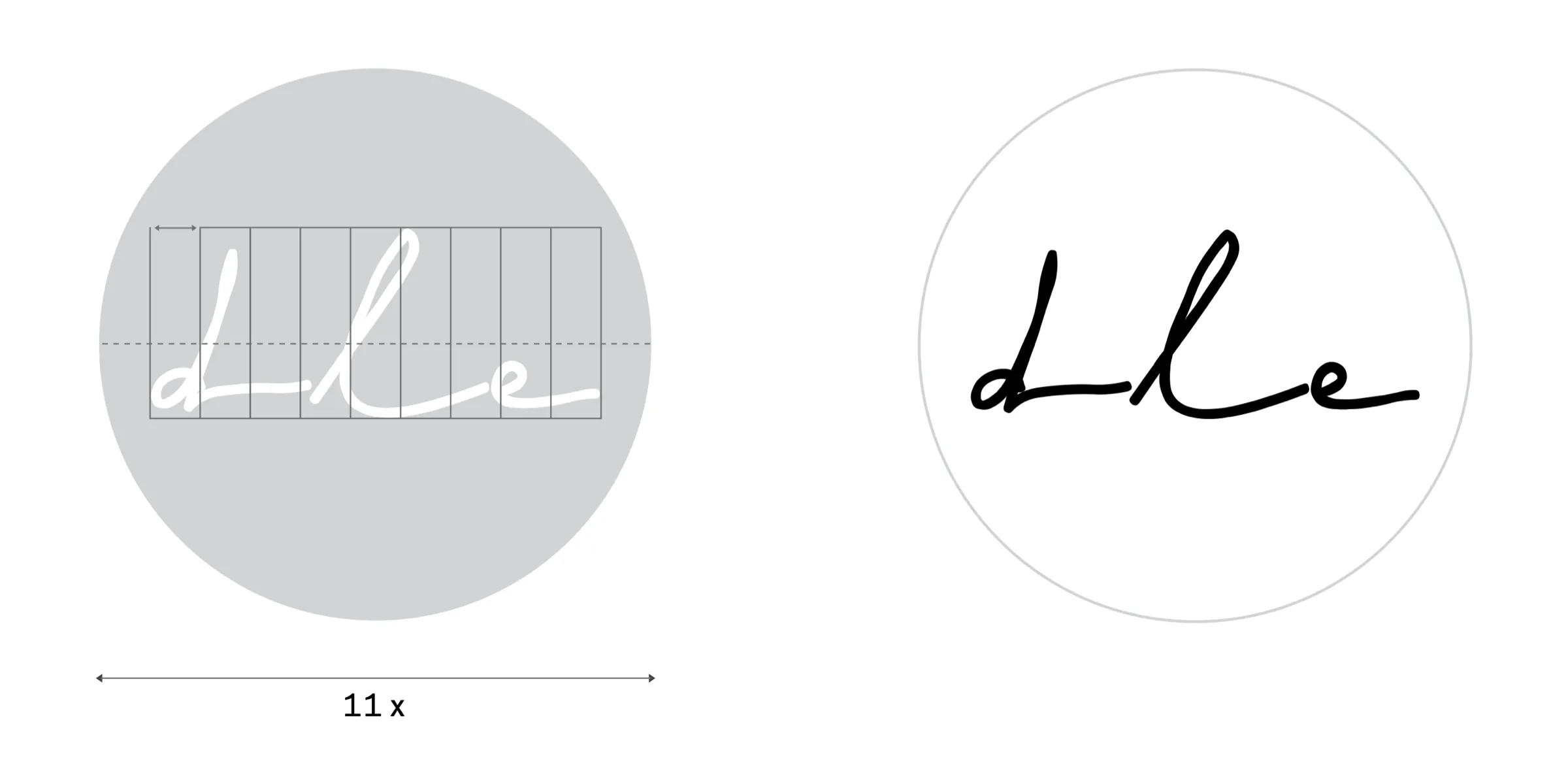dle as an avatar: set on a grid in a grey circle, then on its own in a white one