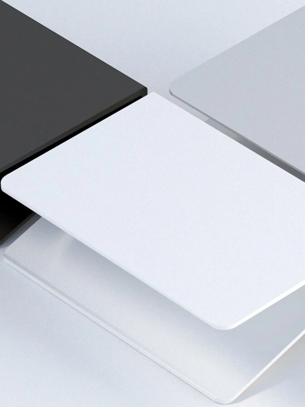 Close-up of the folded edges in black, white and silver